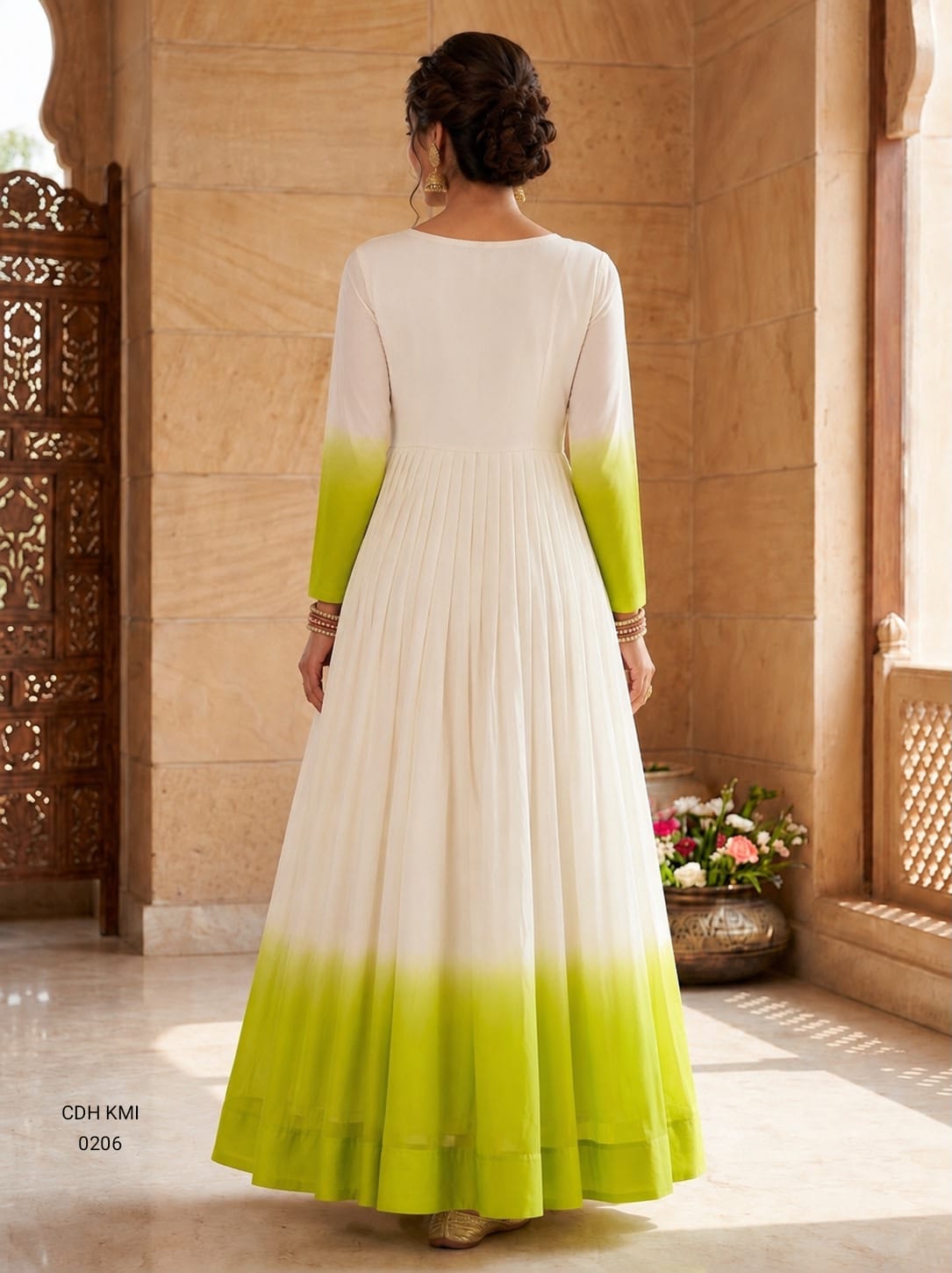 Star Georgette Pedding with Embroidery Woolen thread work DESIGNER  GOWN